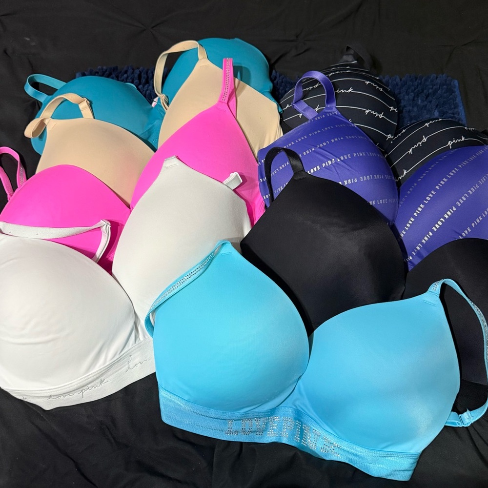 Lot of 8 Pink by Victoria’s Secret Bras